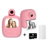 HELMER přenosná termo mini tiskárna s kamerou a fotoaparátem TP02/ 2.0" IPS/ 1200mAh/ USB-C/ Android/ iOS/ růžová