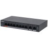 Dahua PoE switch 8x 100Mb + 2x GbE, 1x PoE 60W Hi-PoE + 7xPoE 802.3at, celkem PoE 60W, ext mód 10Mb@250m, cloud správa