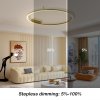 IMMAX NEO FINO SMART LED stropní (nástěnné) svítidlo zlaté 80cm 55W 4285lm, DO, Zigbee 3.0 TUYA