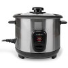 NEDIS rýžovar/ spotřeba 400 W/ objem 1,0 L/ nepřilnavý povrchy/ vyjímatelná miska/ automatické vypnutí/ černo-stříbrný