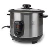 NEDIS rýžovar/ spotřeba 400 W/ objem 1,0 L/ nepřilnavý povrchy/ vyjímatelná miska/ automatické vypnutí/ černo-stříbrný