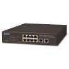 Planet FSD-1008HP PoE switch 10x 100Mb, 8xPoE 802.3at 30W/120W, VLAN, extend mód 10Mb/s do 250m, fanless