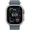 Apple Watch Ultra 3 49mm Přírodní titan s ocelově modrým oceánským řemínkem