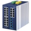 Planet IGS-4215-24T4X průmyslový L2 switch, 24 GbE, 4x10Gb SFP+, -40~75°C, 9-48VDC, IP30, fanless