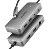 AXAGON multi USB-C hub 7in1 / HMC-CUB83X2 / 1x HDMI / 1x DP 8k/30Hz / PD100W / 1xUSB-C / 2x USB-A / kabel 15cm