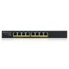 ZyXEL GS1915-8EP, 8-port GbE PoE Smart hybrid mode Switch, standalone or NebulaFlex Cloud, 60W 802.3at, desktop, fanless