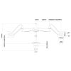 Neomounts FPMA-D950D/Držák displeje/na stůl/10-27"/svorka+průchodka/VESA 100X100/plyn. píst/nosn.2x9kg/2 displeje/stříbr