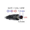 TRX Akyga 65W napájecí adaptér/ nabíječka/ HP/ Compaq/ 18.5V/ 3.5A/ 7.4x5.0mm konektor + pin/ neoriginální