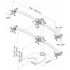 Neomounts FPMA-D700DD6/Držák displeje/na stůl/10-27"/stojan+průchodka/VESA 100X100/nosn. 6x8kg/6 displejů/černý