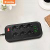 COLORWAY Prodlužovací napájecí přívod/ 6x Schuko/ 4x USB 5V / kabel 2m