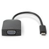 NEDIS kabelový adaptér USB 3.2 Gen 1/ USB-C zástrčka - VGA (D-SUB) zásuvka/ kulatý/ černý/ 20cm