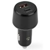 NEDIS nabíječka do auta/ 65 W/ 12 - 24 V DC/ 3.25 A/ USB-A/ USB-C/ automatická volba napětí/  černá