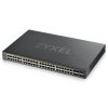 Zyxel GS1920-48HPV2   52-port Gigabit WebManaged PoE Switch, 48x gigabit RJ45, 4x gigabit RJ45/SFP, 2x SFP, 375W pro PoE