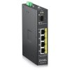 Zyxel RGS100-5P, 5  Port unmanaged PoE Switch, 120 Watt PoE, DIN Rail, IP30, 12-58V DC