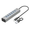 i-tec USB-C nabíjecí HUB Metal/ 7 portů/ USB-A 3.2 Gen 1/ kovový