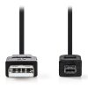 NEDIS kabel USB 2.0 USB/ zástrčka USB-A - zástrčka Hirose Mini 4kolíkový/ černá/ 2m