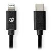 NEDIS Lightning kabel/ USB 2.0/ Apple Lightning 8pinový/ USB-C zástrčka/ kulatý/ černý/ 2m
