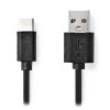 NEDIS kabel USB 2.0/ zástrčka USB-C - zástrčka USB-A/ černý/ bulk/ 2m