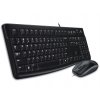 Logitech set MK120/ Drátová klávesnice + myš/ USB/ CZ/SK/ černý