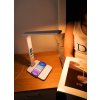 IMMAX LED stolní lampička Kingfisher/ Qi nabíjení/ 8,5W/ 400lm/ 12V/2,5A/ 3 barvy světla/ sklápěcí rameno/ bílá