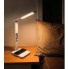 IMMAX LED stolní lampička Kingfisher/ Qi nabíjení/ 8,5W/ 400lm/ 12V/2,5A/ 3 barvy světla/ sklápěcí rameno/ bílá