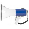 NEDIS megafon/ rozsah 1500m/ hlasitost 135dB/ odnímatelný mikrofon/ vestavěná siréna/ ramenní popruh/ bílo-modrý