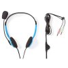 NEDIS headset CHST100BU/ drátová sluchátka + mikrofon/ 2x 3,5 mm jack/ kabel 2 m/ modrý
