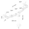 Neomounts FPMA-D935DG /Držák displeje/na stůl/10-27"/průchodka/3čepy/VESA 100X100/nosn.2x6kg/2 displeje/stříbrný