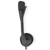 NEDIS headset CHST100BK/ drátová sluchátka + mikrofon/ 2x 3,5 mm jack/ kabel 2 m/ černý