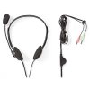NEDIS headset CHST100BK/ drátová sluchátka + mikrofon/ 2x 3,5 mm jack/ kabel 2 m/ černý