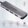 AXAGON hub USB-C / HMC-5 / USB 3.2 Gen1 / 1x USB-C / 2x USB-A / 1x HDMI / microSD/SD / 100W PD / 0,2m