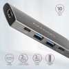 AXAGON hub USB-C / HMC-5G2 / USB 3.2 Gen2 / 2x USB-C / 2X USB-A / 1x HDMI / 4k/60 / 100W PD / 0,1m