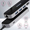 AXAGON hub USB-C / HMC-6GL / USB 3.2 Gen1 / 3x USB-A / HDMI / GLAN / 60W PD / 0,2m