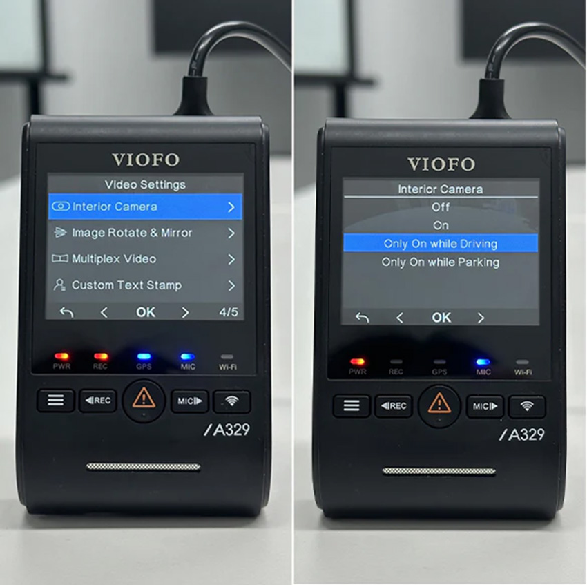 VIOFO A329S – nastavení třetí kamery a 60fps
