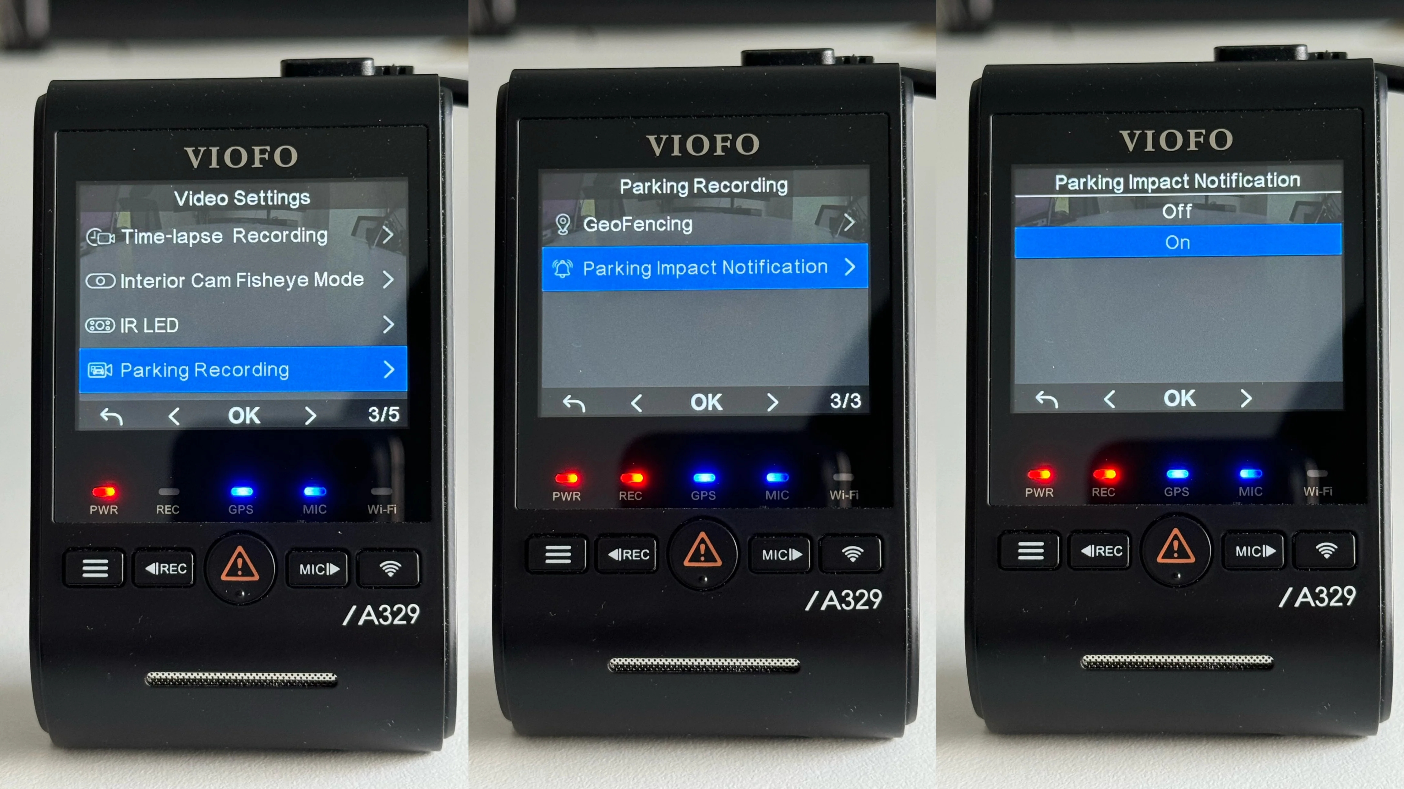 Nastavení upozornění na náraz