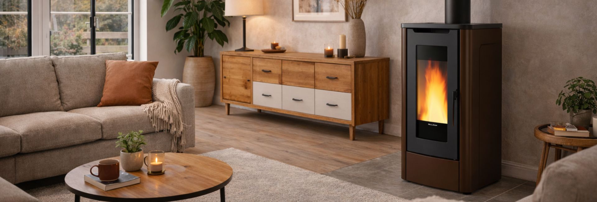 Teplovzdušné krbové kachle na pelety