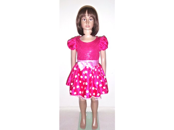 Dětský karnevalový kostým MINNIE růžové šaty 4 - 6 let