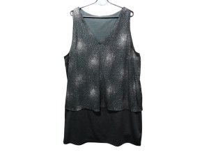 Černé šaty vel. 52 se stříbrnými třpytkami