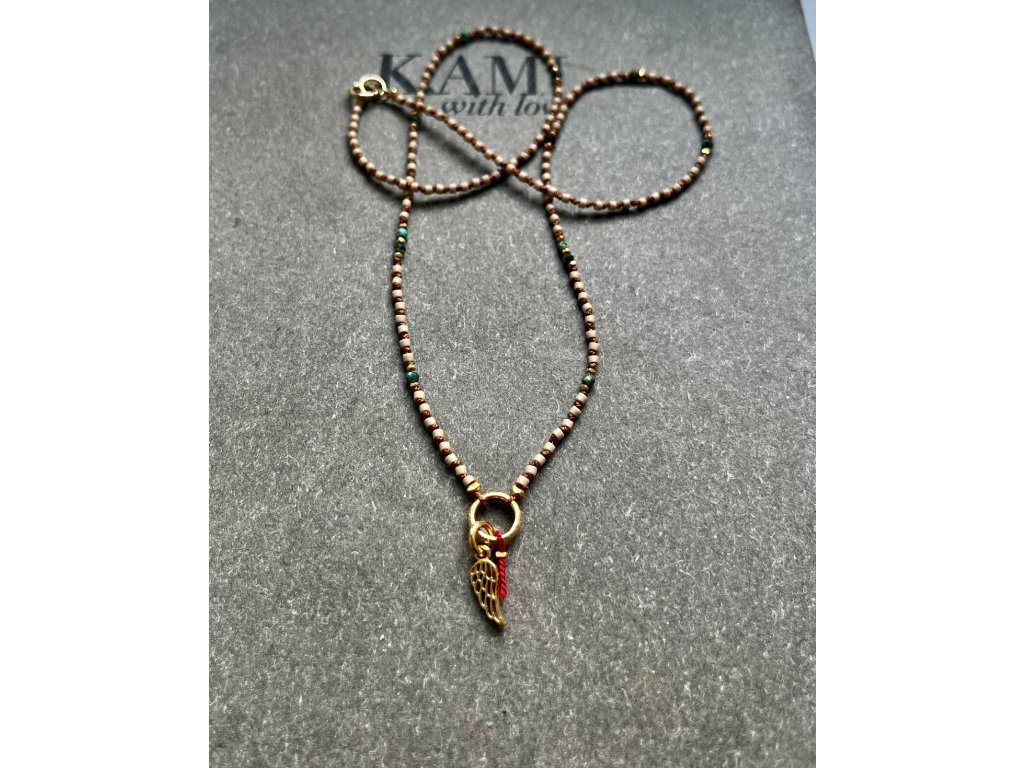 Boho řetízek s andělským křídlem Ag925
