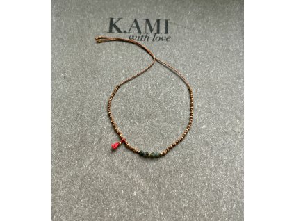 Náramek ze zlacených fazet s turmalíny Ag925