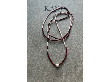 Náhrdelník/náramek se stříbrným zdobným korálkem Ag925