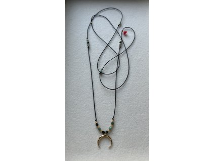 Náhrdelník se zlaceným půlměsícem Ag925