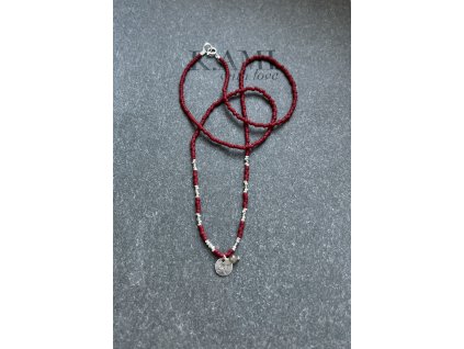 Řetízek z japonských rokajlů se stříbrnou pampeliškou Ag925