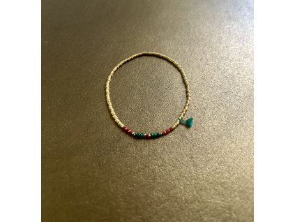 Náramek z japonských rokajlů s malachity Ag925