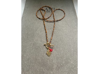 Boho řetízek z japonských rokajlů se zdobným zapínáním Ag925