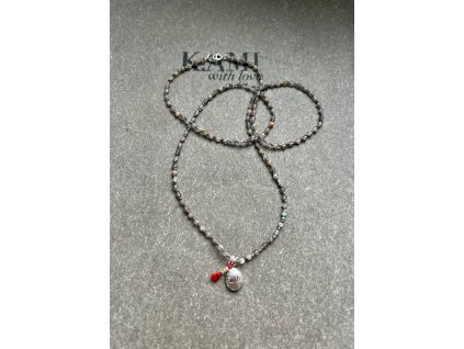 Řetízek z měsíčního kamene se stříbrným přívěskem Ag925