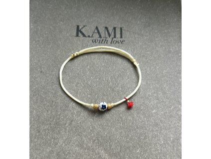 Náramek ze saténové šňůrky s malovaným korálkem Paris Ag925