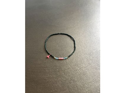 Náramek z japonských rokajlů s korály a mechovými acháty Ag925