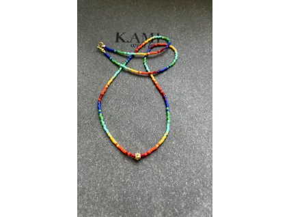 Boho řetízek se zdobným korálkem Ag925
