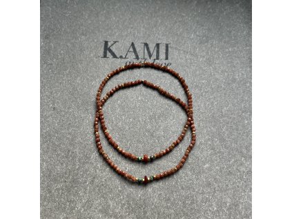 Náramek z kamene sand stone s africkými tyrkysy Ag925